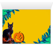 ZWARTE KAT MET Heksenhoed, HALLOWEEN FEestJE (Binenzijde Horizontaal (Onderkant))