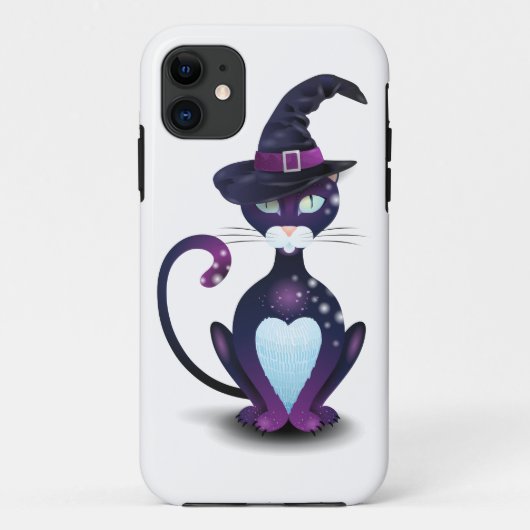 Zwarte kat met heksenpet Case-Mate iPhone case (Achterkant)