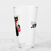 Zwarte kat met Ho Ho Ho-tekstontwerp Glas (Links)
