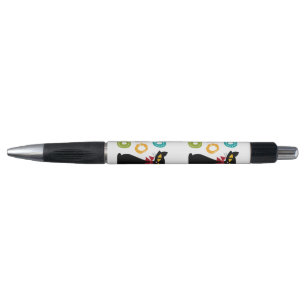Zwarte kat met Ho Ho Ho-tekstontwerp Pen