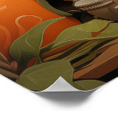 Zwarte kat met kamerplanten poster (Hoek)