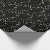 Zwarte kat met karton, kerstpapier cadeaupapier (Hoek)