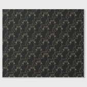 Zwarte kat met karton, kerstpapier cadeaupapier (Vlak)