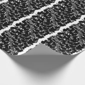 Zwarte kat met karton, kerstpapier cadeaupapier (Hoek)