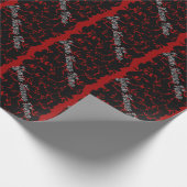 Zwarte kat met karton, kerstpapier cadeaupapier (Hoek)