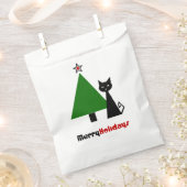 Zwarte kat met kerstboom bedankzakje (Geknipt)