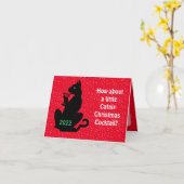 Zwarte kat met kerstcadeautjes Kaart (Gele Bloem)