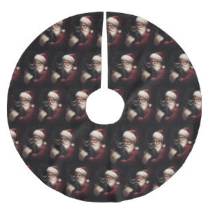 Zwarte Kat Met Kerstman Festive Kerstmis  Kerstboom Rok