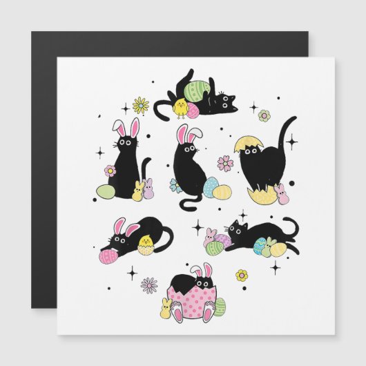 Zwarte Kat met Konijnen Eieren (Voorkant / Achterkant)