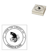 Zwarte kat met kristallen uit de bibliotheek van h rubberstempel (Gestempeld)