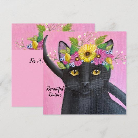 Zwarte kat met kroon (Voorkant / Achterkant)