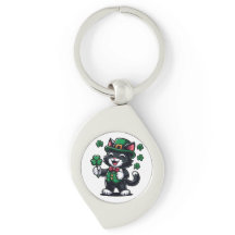 Zwarte Kat met Lucky Clover