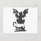 zwarte kat met monstervleugels - Kies achterkleur Briefkaart (Voorkant)