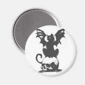 zwarte kat met monstervleugels - Kies achterkleur Magneet (Voorkant / Achterkant)