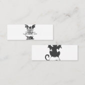 zwarte kat met monstervleugels - Kies achterkleur Mini Visitekaartje (Voorkant / Achterkant)
