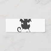 zwarte kat met monstervleugels - Kies achterkleur Mini Visitekaartje (Achterkant)