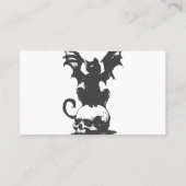 zwarte kat met monstervleugels - Kies achterkleur Visitekaartje (Achterkant)