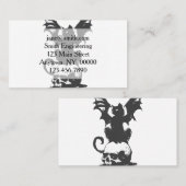 zwarte kat met monstervleugels - Kies achterkleur Visitekaartje (Voorkant / Achterkant)