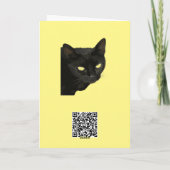 Zwarte kat met mooie gele ogen vectorkunst kaart (Achterkant)