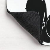 Zwarte kat met Moon Mousepad Muismat (Hoek)