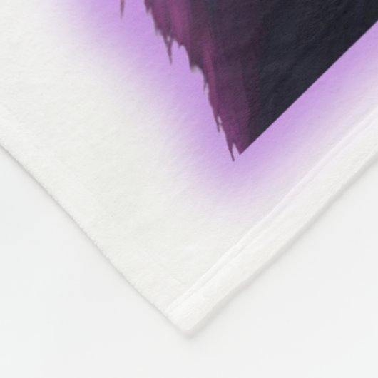 Zwarte kat met paarse aura fleece deken (Hoek)