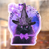 Zwarte kat met paarse aura raamsticker (Vel 2)