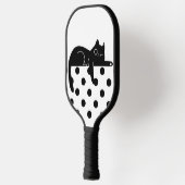 Zwarte kat met polka stippen Pickleball Paddle (Links)