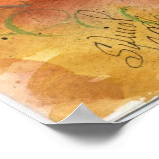 Zwarte kat met pompoenen poster (Hoek)