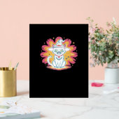 Zwarte kat met psychedelische bloem Oversized T-Sh Acryl Bord (Huwelijk)