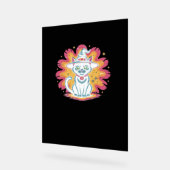 Zwarte kat met psychedelische bloem Oversized T-Sh Acryl Bord (Hoek)