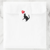 Zwarte kat met rode ballon Stickers (Tas)