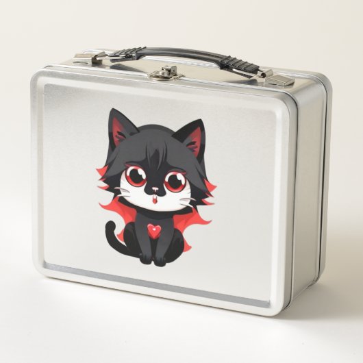 Zwarte kat met rode kleur (Voorkant)
