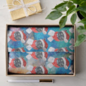 Zwarte Kat met Rode Sjaal Grappige Kerstmis Tissuepapier (Geschenk)