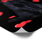 Zwarte kat met Roos Valentijnse Shirt Valentijn ka Poster (Hoek)