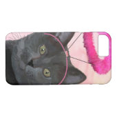 Zwarte kat met roze engel halo Case-Mate iPhone case (Achterkant (Horizontaal))