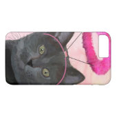 Zwarte kat met roze engel halo Case-Mate iPhone case (Achterkant (Horizontaal))