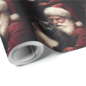 Zwarte kat met sinterklaas feestelijke kerst cadeaupapier (Rol Hoek)