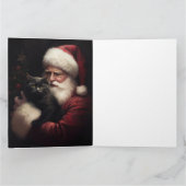 Zwarte kat met sinterklaas feestelijke kerst kaart (Binnen)