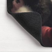 Zwarte kat met sinterklaas feestelijke kerst muismat (Hoek)