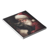 Zwarte kat met sinterklaas feestelijke kerst notitieblok (Schuin)