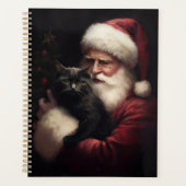 Zwarte kat met sinterklaas feestelijke kerst planner (Voorkant)