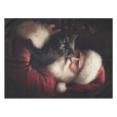 Zwarte kat met sinterklaas feestelijke kerst tafelkleed (Voorkant (Horizontaal))