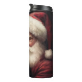 Zwarte kat met sinterklaas feestelijke kerst thermosbeker (Geroteerd rechts)