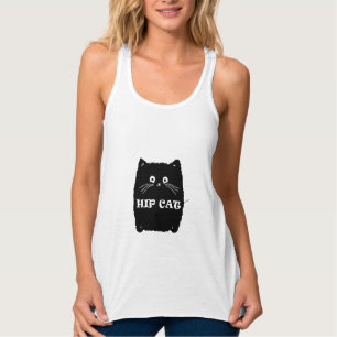 ZWARTE KAT MET SWAG ontwerp voor kattenliefhebbe Tanktop
