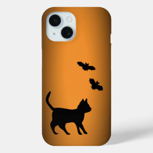 Zwarte kat met tas iPhone 15 case