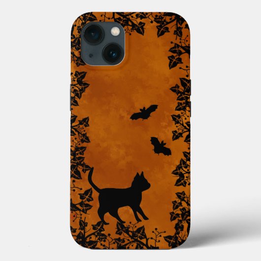 Zwarte kat met tas Case-Mate iPhone case (Achterkant)