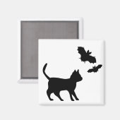 Zwarte kat met tas magneet (Voorkant / Achterkant)