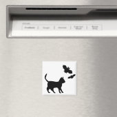 Zwarte kat met tas magneet (Insitu (Vaatwasser))