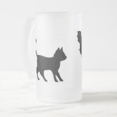 Zwarte kat met tas matglas bierpul (Voorkant links)