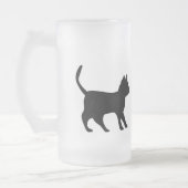 Zwarte kat met tas matglas bierpul (Links)